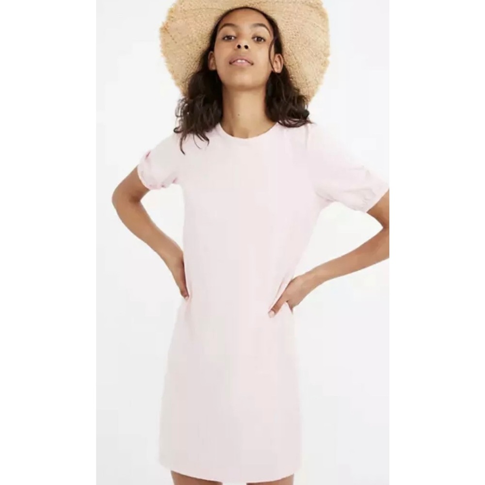 Madewell Pink Tshirt Dress Womens Size Medium  Puff Sleeve, romantic style